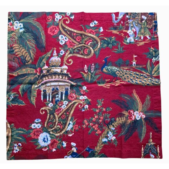 6 Pottery Barn Napkins Spice Route Chinoiserie Red Elephant Camel Peacock India - Picture 9 of 13